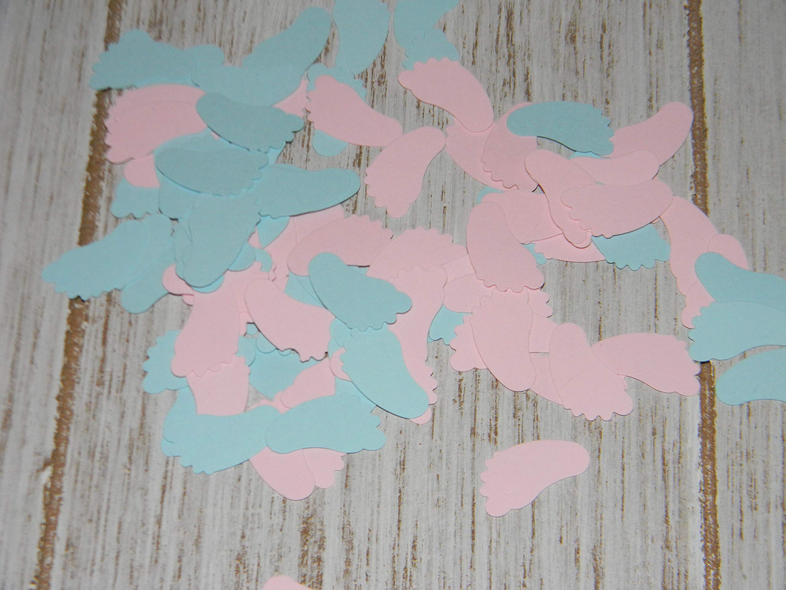 200 Mixed Pink and Blue Baby Feet Confetti for Gender Reveal Party - Baby Shower Decorations - Perfect for Nursery Decor, Sprinkle Tables & Celebration Backdrops