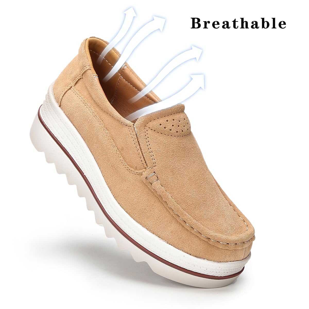 Ruiatoo Women's Slip-On Loafers - Comfortable Thick Soft Platform Shoes for Business Casual & Walking | Office Work, Daily Commute, Travel Outfits