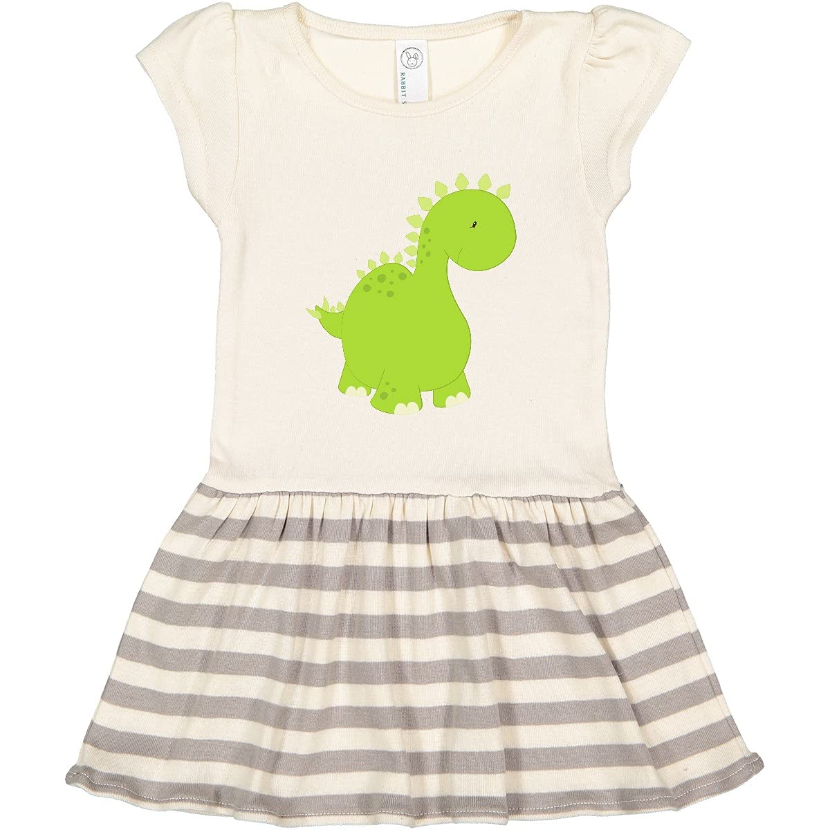Inktastic Cute Dinosaur Print Toddler Dress - Baby Dino & Stegosaurus Design for Girls - Perfect for Playdates, Birthday Parties & Everyday Wear