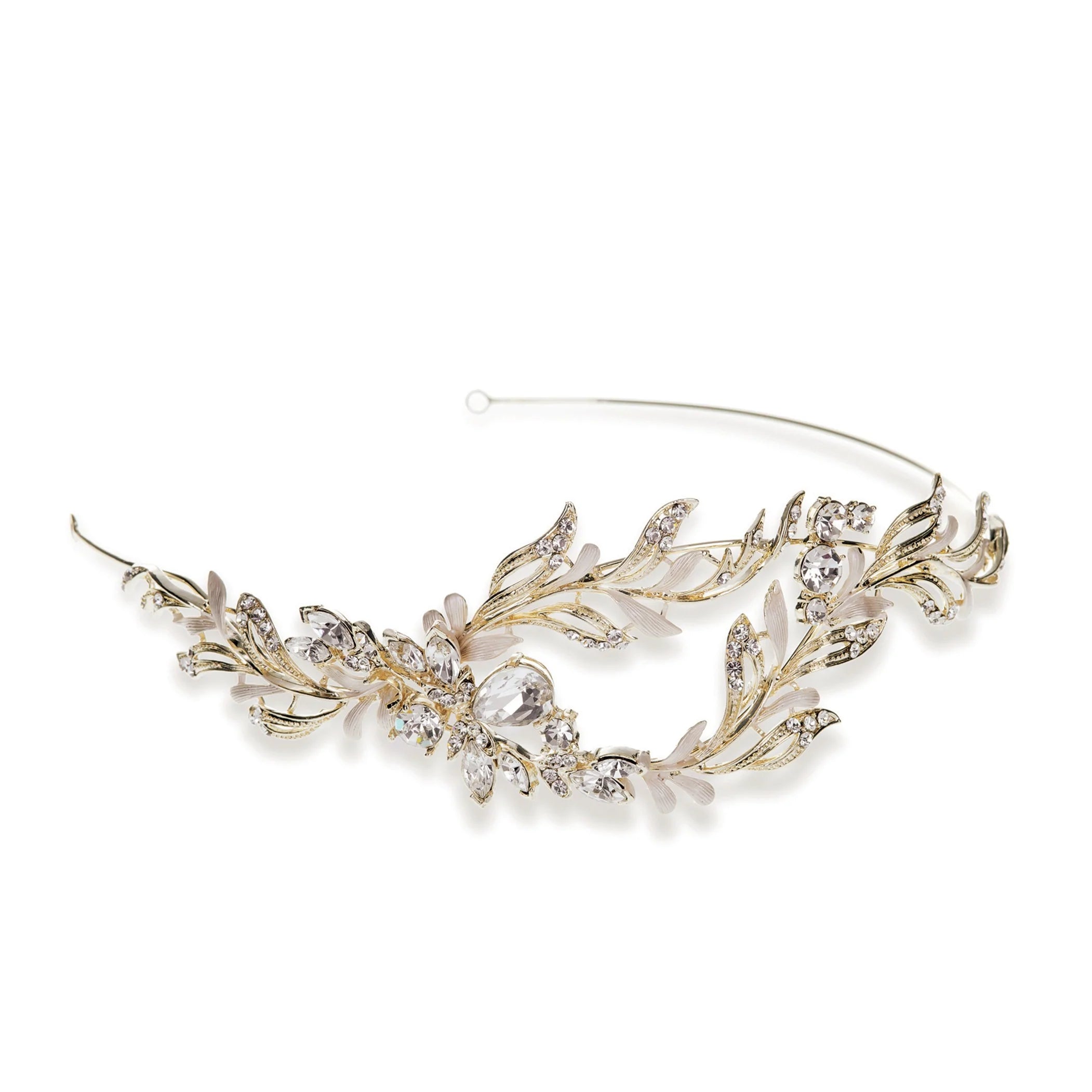 Ivory and Co Gold Bridal Tiara Headband - Elegant Wedding Hair Accessory for Brides, Bridesmaids & Prom | Perfect for Weddings, Proms & Special Occasions