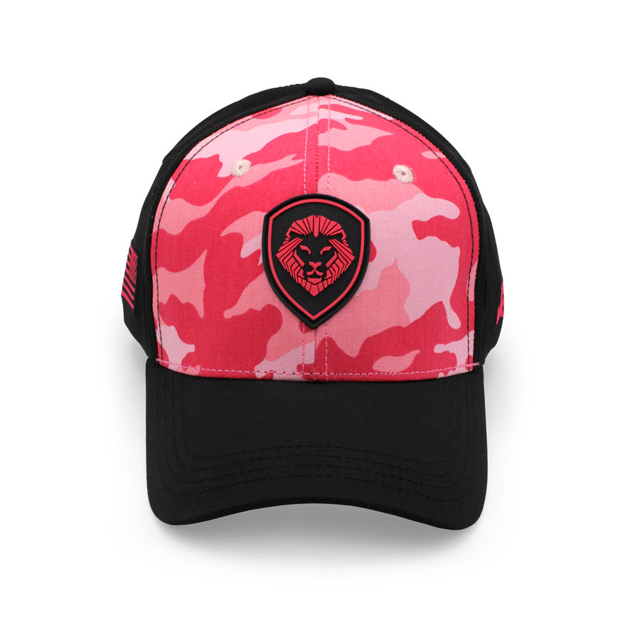 VT Shield Logo Future Looks Bright Red & Pink Camo Snapback Hat - Stylish Adjustable Baseball Cap for Men & Women - Perfect for Outdoor Sports, Streetwear Fashion & Casual Wear