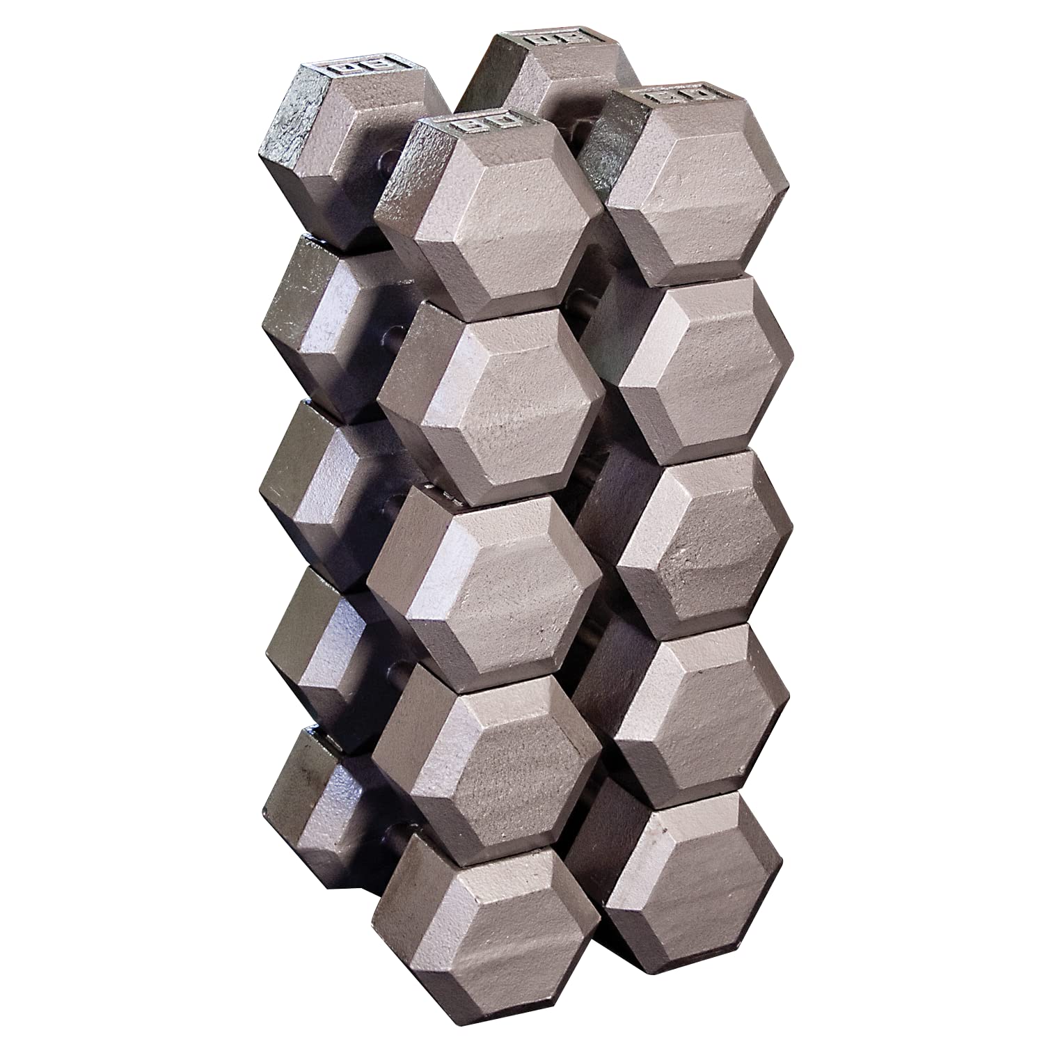 Body-Solid Cast Iron Hexagon Dumbbell Set - Adjustable Hand Weights for Men & Women - Strength Training & Bodybuilding Equipment for Home Gym - Perfect for Weight Lifting, CrossFit & Fitness Workouts