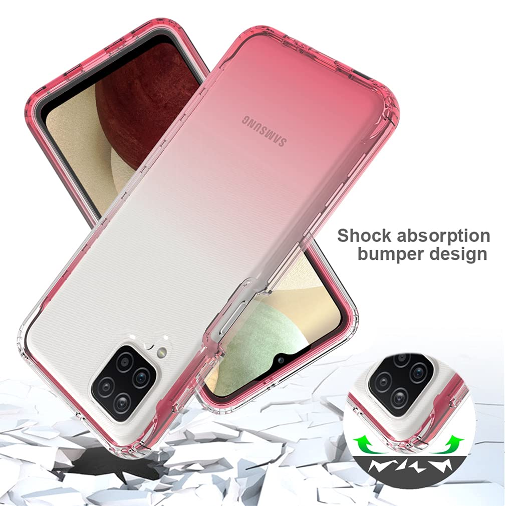 Samsung Galaxy A12 5G Phone Case for Women - Shockproof Clear TPU Full Body Protective Cover with Soft Flexible Design (Red) | Perfect for Everyday Use, Work & Travel Protection