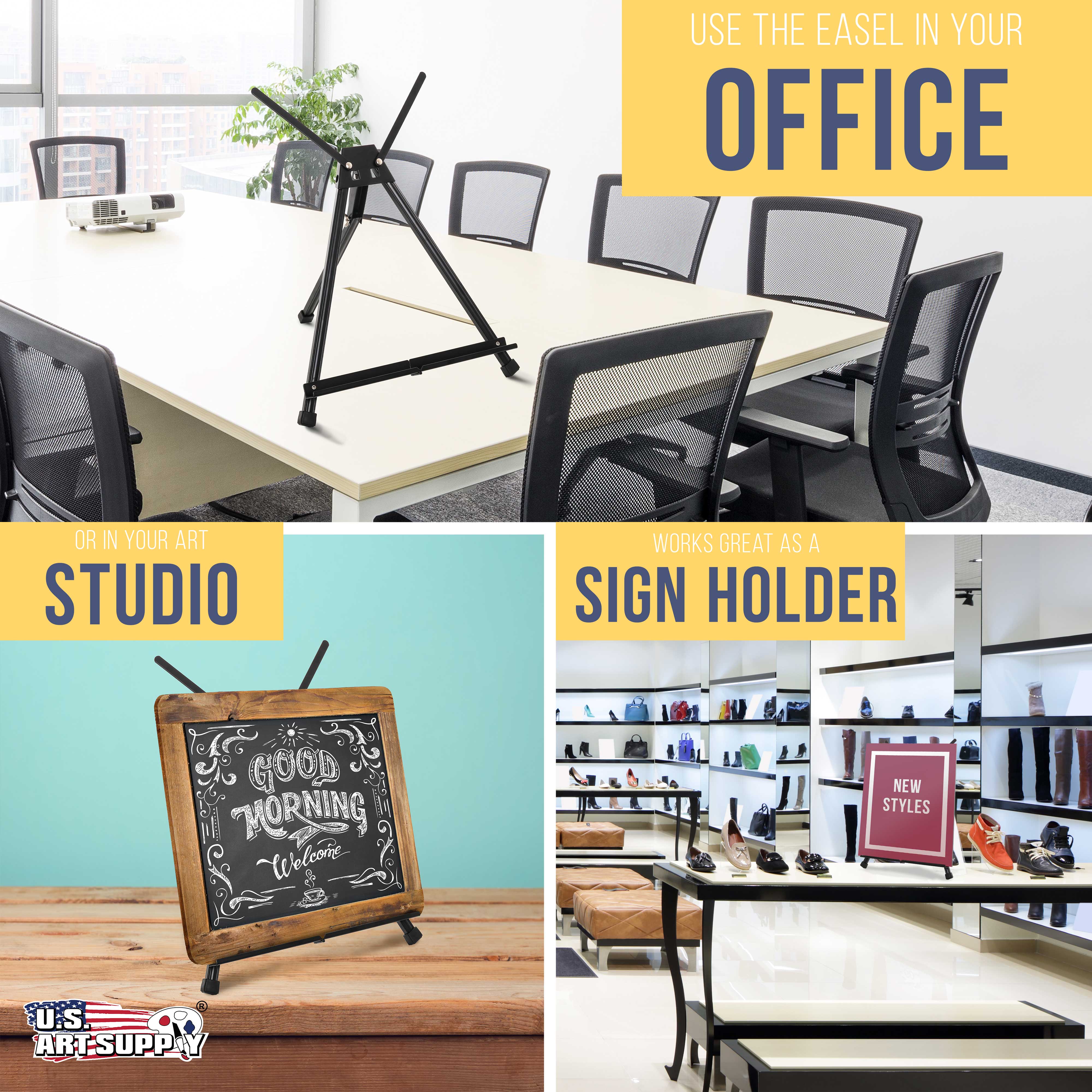 Adjustable Metal Tabletop Easel Stand for Painting - 15 to 21 Inch Portable Art Easel (4 Pack) - Perfect for Canvas, Whiteboard, Poster, Sign & Drawing Display - Ideal for Artists, Classrooms & Office Presentations