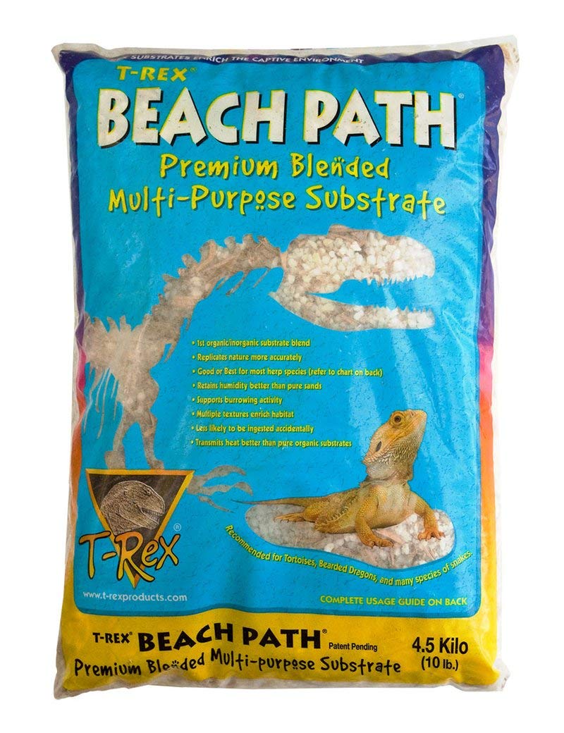 Premium T-Rex Reptile Terrarium Substrate - Natural Beach Path Sand for Lizards, Snakes & Reptiles | Ideal for Desert & Tropical Habitat Enclosures