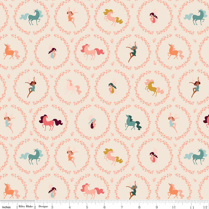 Fairy Dust Frames - Riley Blake Designs SC12442 Cream Sparkle Fabric for Quilting, Sewing & DIY Crafts - Perfect for Baby Blankets, Home Decor & Scrapbooking Projects