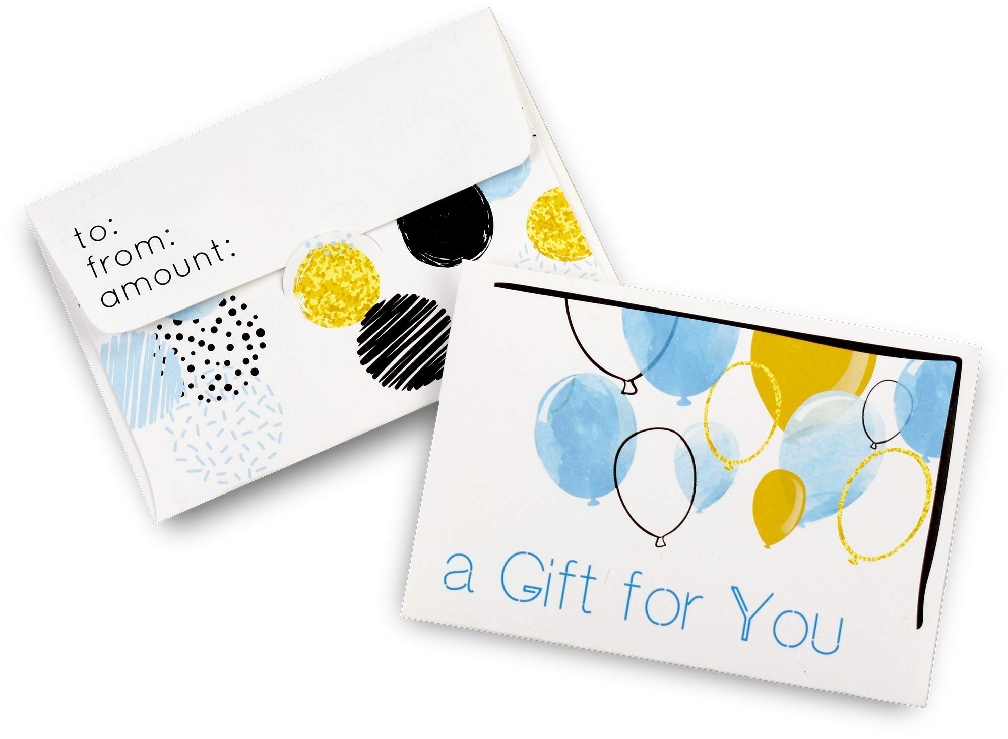 100 Guardian Gift Card Envelopes with Balloons - Small Mini Envelopes for Birthday, Congratulations & Key Cards - Perfect for Party Favors, Wedding Gifts & Special Occasions (Blue Balloons Design)