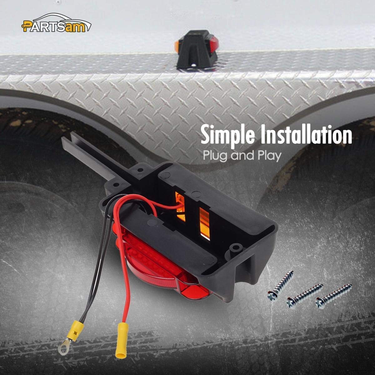 Partsam 14Pcs LED Camper Trailer Lights Kit - Double Bullseye LED Marker Lights & Slim Dual-Sided LED Fender Lights for Driver/Passenger Side | Waterproof RV, Boat, Truck Lighting for Night Safety & Visibility