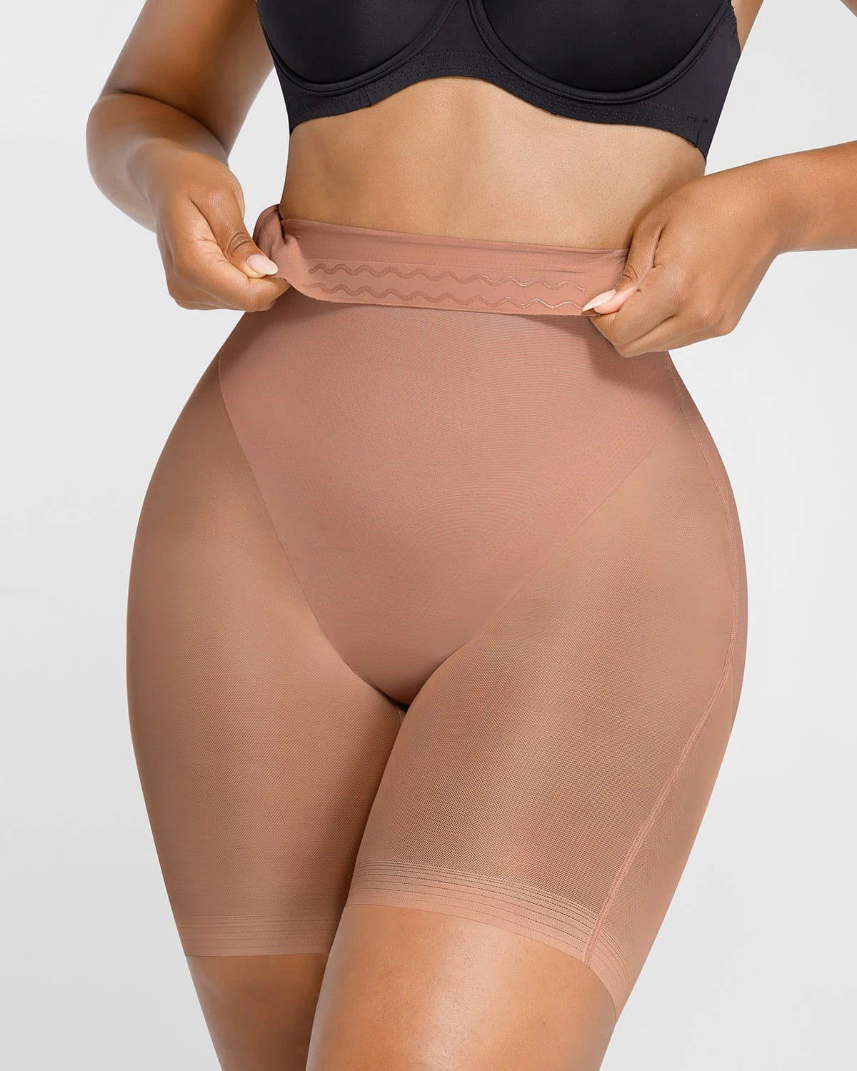 AirSlim® Mesh Smooth Butt Lifting Shorts for Women - High Waist Tummy Control Shapewear - Comfortable & Breathable for Workout, Yoga & Everyday Wear