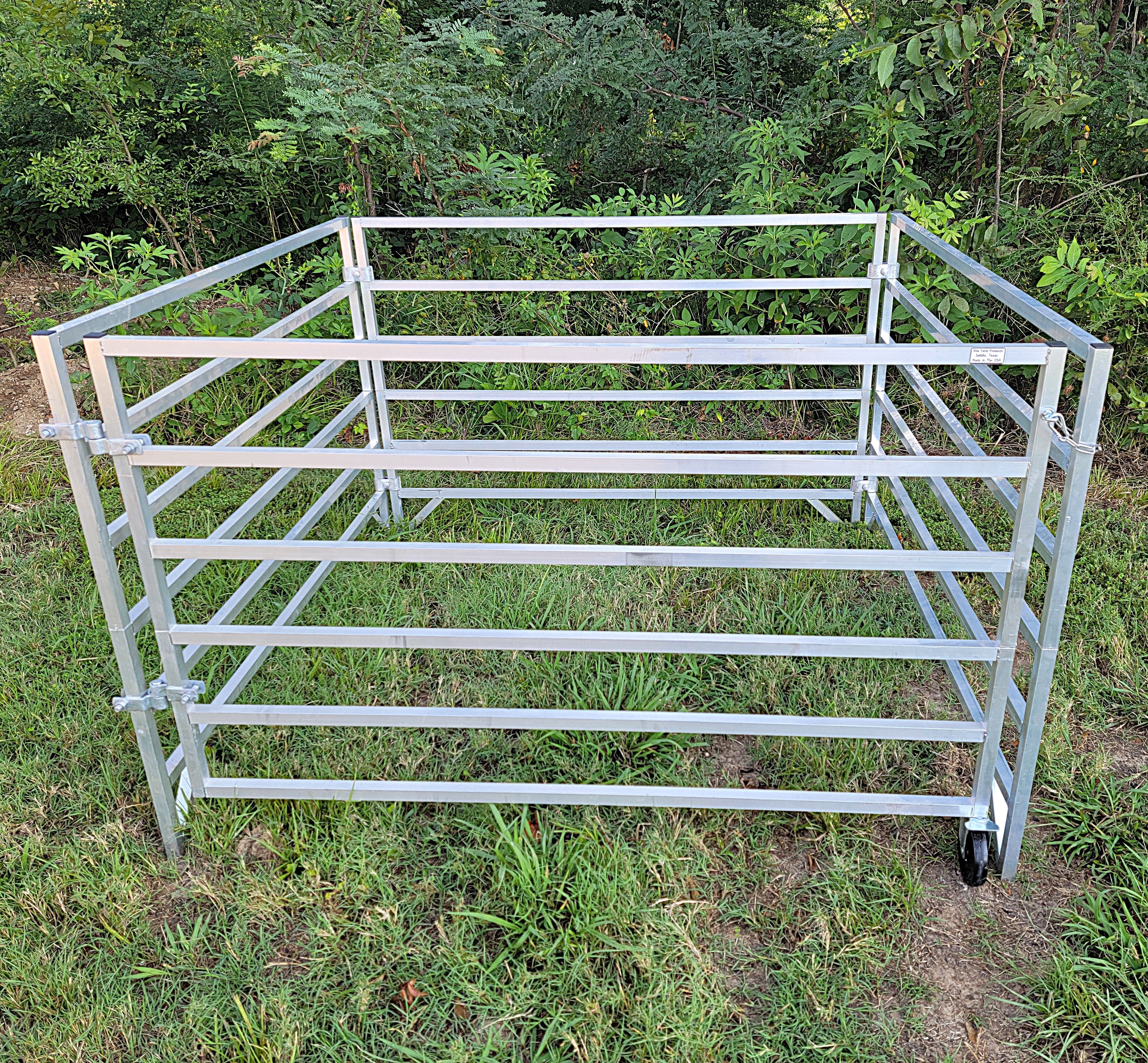 5 Ft x 5 Ft Aluminum Stall Kit with 6 Rails (3 Panels + 1 Gate) - Durable Horse Stall for Barns, Stables & Livestock Enclosures
