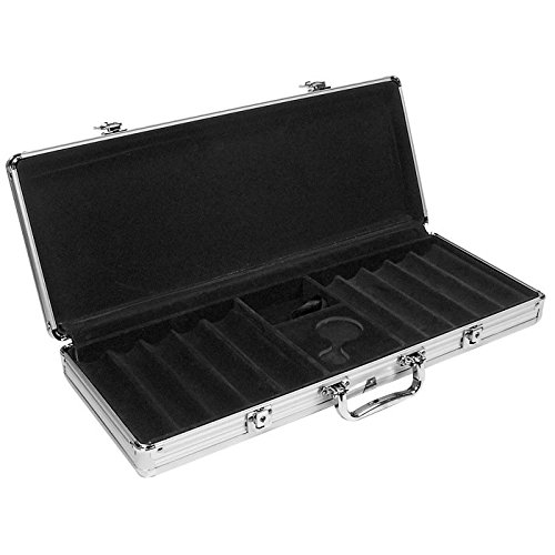Premium MRC 500 Aluminum Poker Chips Case with Wood Insert - Durable Storage for Casino Chips, Home Game Nights & Poker Tournaments