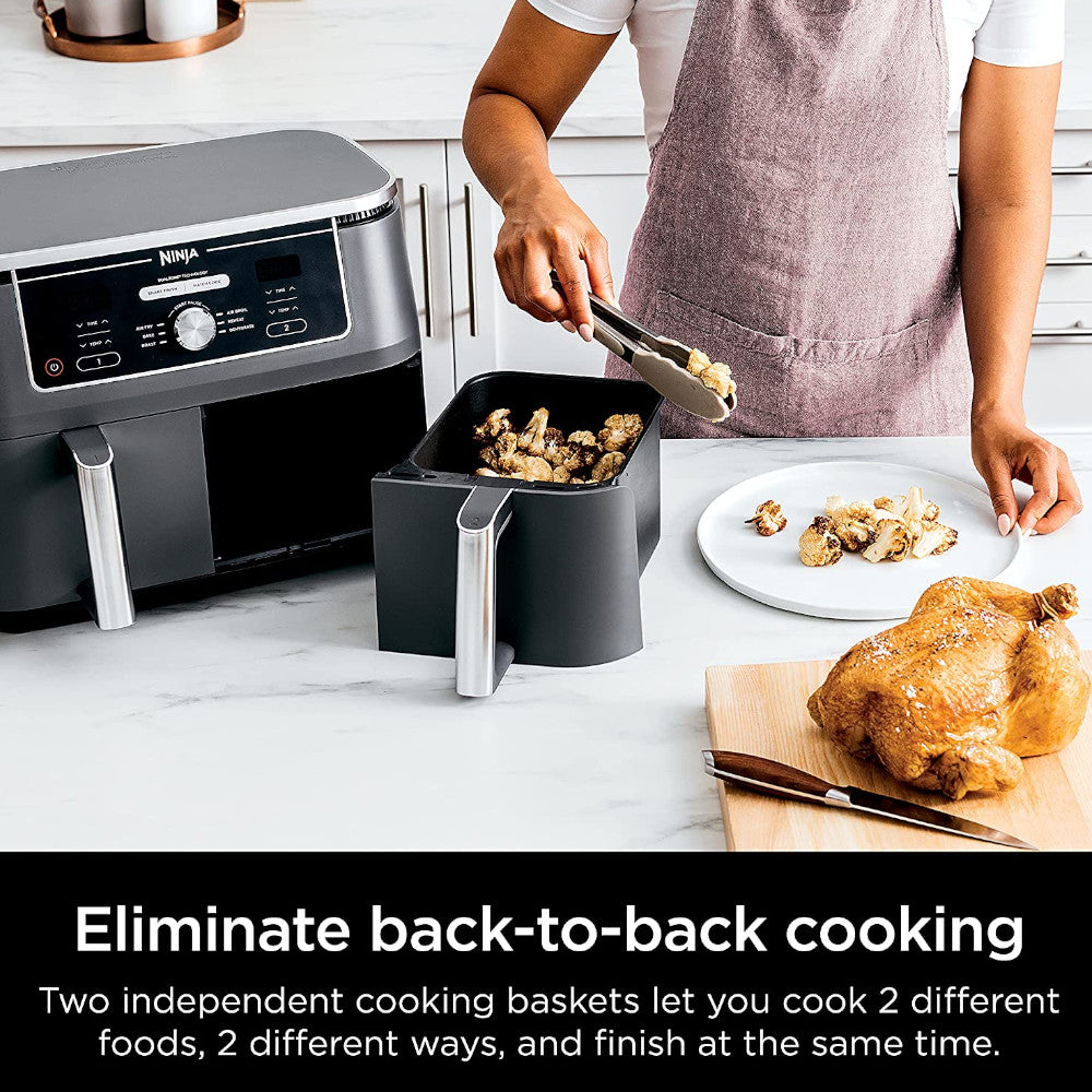 Ninja Foodi 10 Quart 6-in-1 DualZone XL 2 Basket Air Fryer (AD350CO) - Large Capacity Air Fryer for Family Cooking, Healthy Meals & Party Snacks