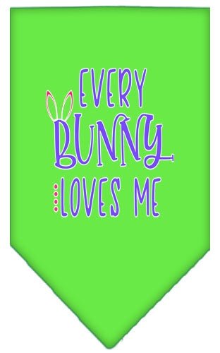 Every Bunny Loves Me Screen Print Bandana - Soft Cotton Pet Bandanas in Multiple Colors for Dogs & Cats - Perfect for Easter, Pet Parties & Photo Shoots