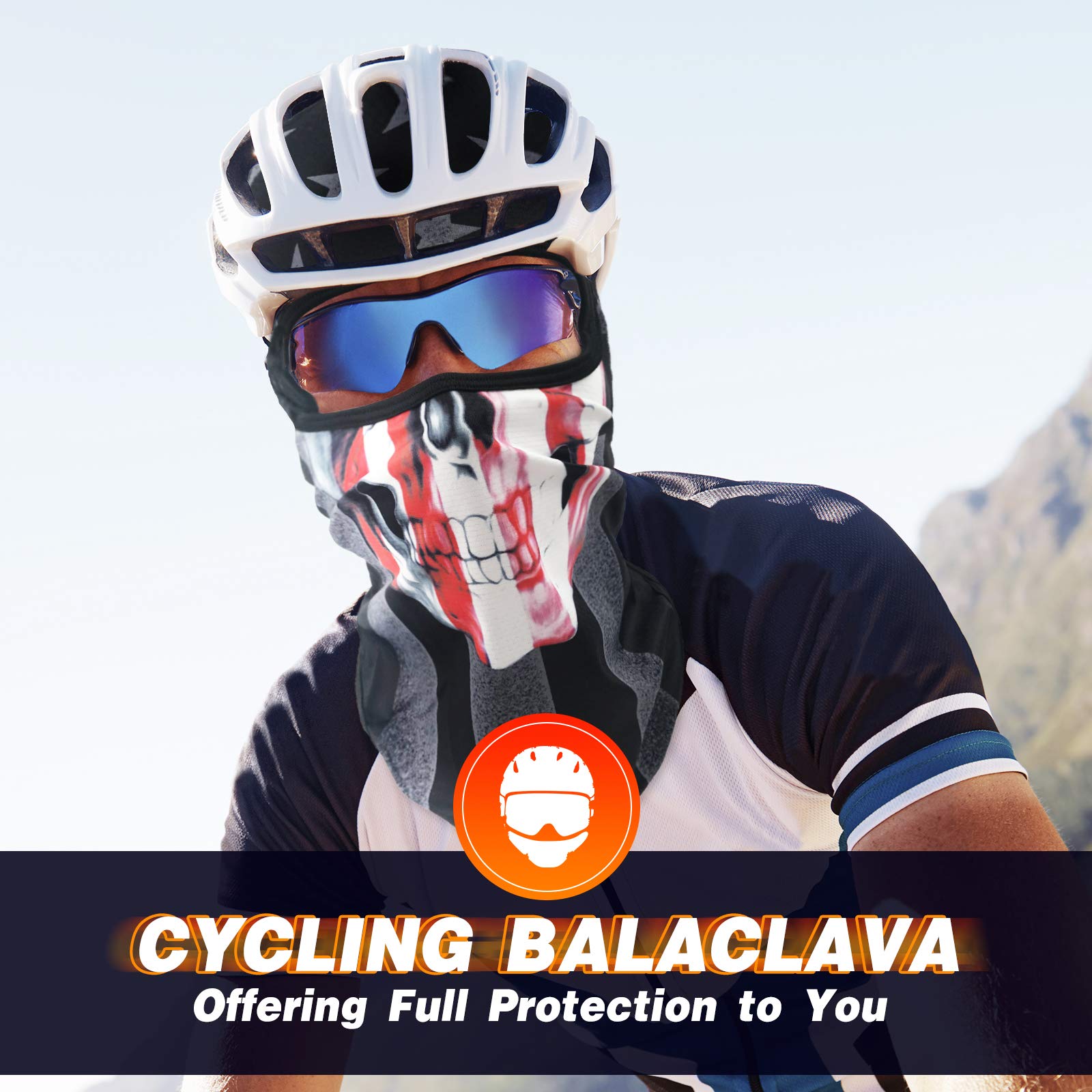 Venswell 3D Skull Balaclava Face Mask - Winter Ski Mask for Cycling, Motorcycle & Halloween Costume - Warm Full Face Cover for Outdoor Sports & Cosplay