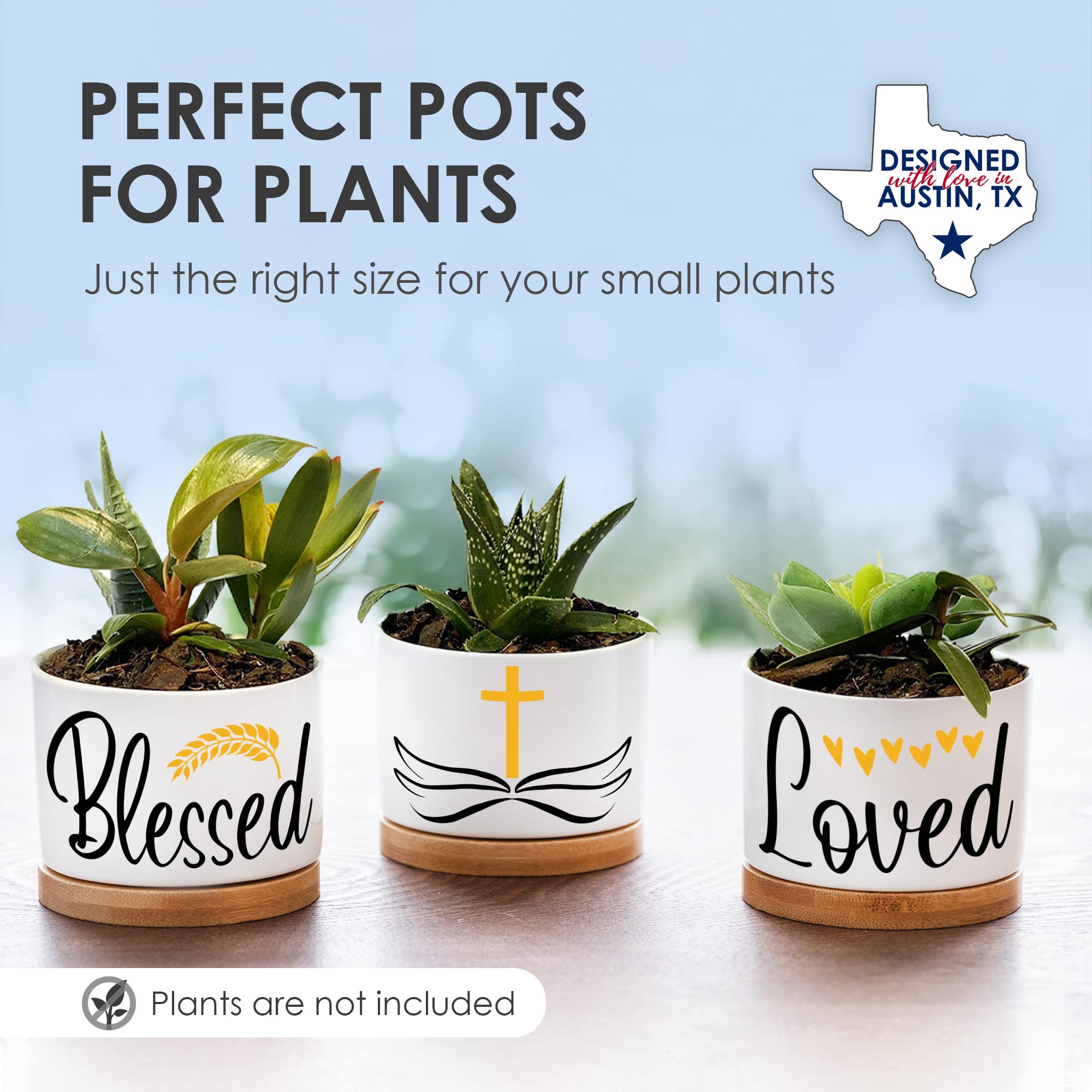 Christian Planters - Religious Gifts for Women & Men, Catholic Home Décor, Spiritual Gifts for Mom - Perfect for Mother's Day, Housewarming & Faith-Based Home Decorating