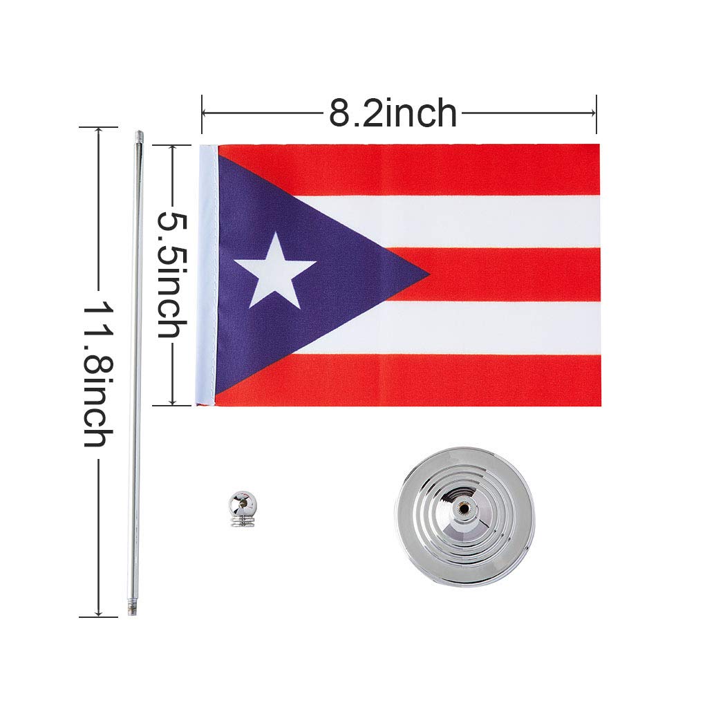 Puerto Rico Flag - Small Mini Desk & Table Flags for Home, Office & Party Decorations | Patriotic Puerto Rican Decor