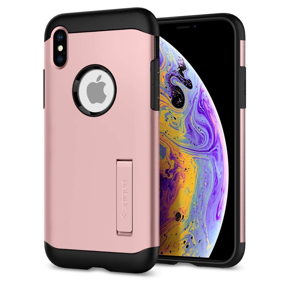 Spigen Slim Armor Case for iPhone Xs (2018) & iPhone X (2017) - Rose Gold | Ultra Slim Protective Cover | Perfect for Everyday Use, Travel & Outdoor Activities