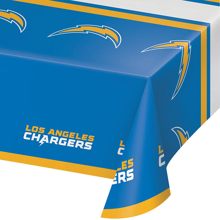 12-Piece Bulk LA Chargers Table Covers - Waterproof NFL Team Party Decorations for Game Day, Tailgating & Sports Themed Events