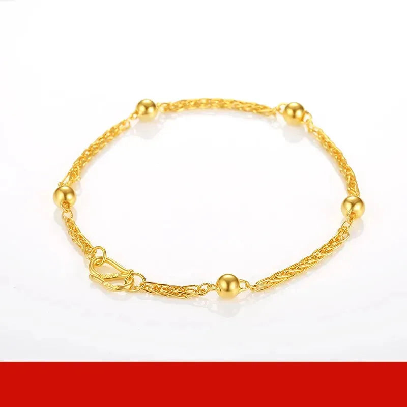 24K Pure Gold Bracelet 999 Solid Real Gold Bangle - Elegant Romantic Classic Jewelry for Women, Perfect Gift for Anniversary, Birthday & Valentine's Day