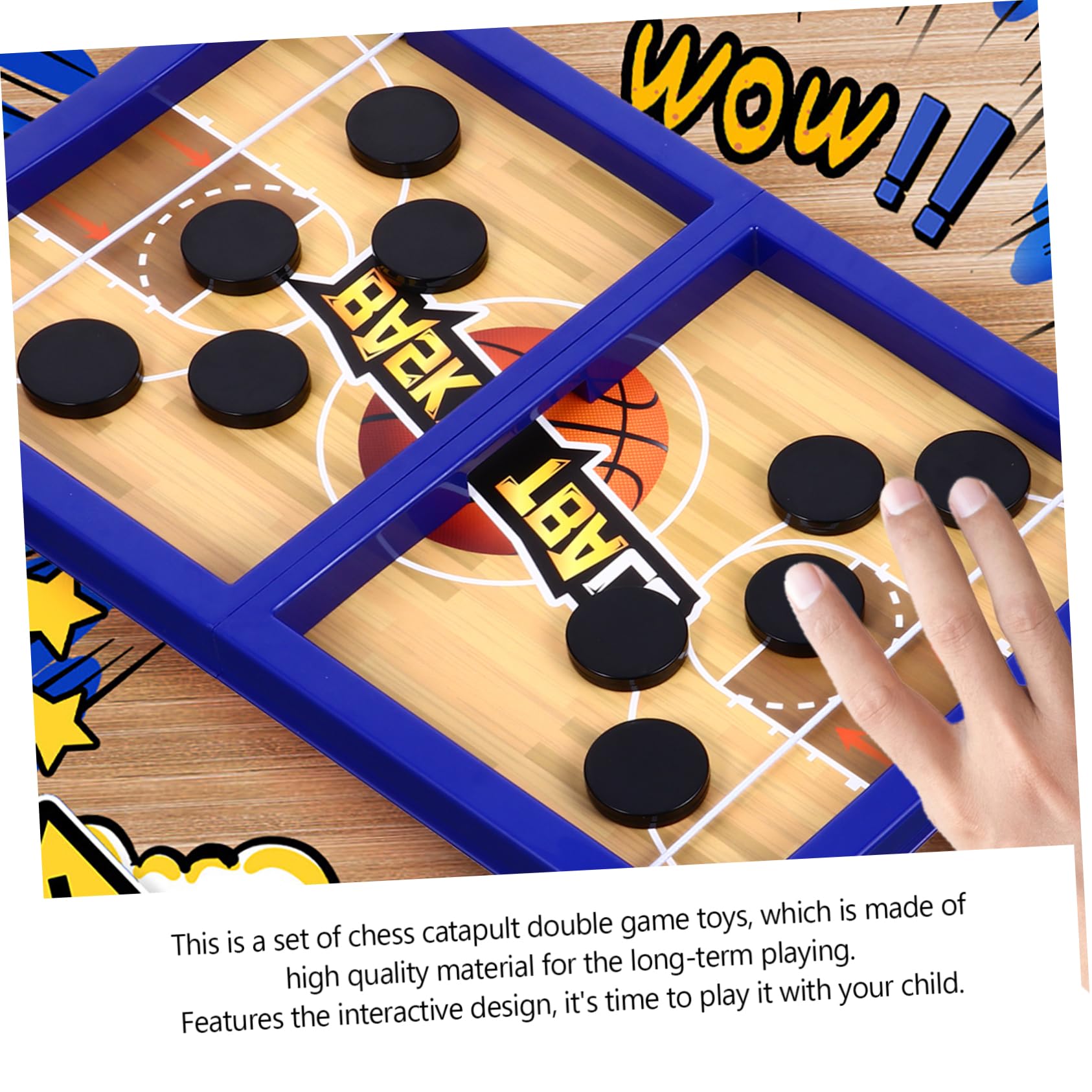 Milisten Desktop Ice Hockey Game - Fast Sling Puck Battle Toy, Bouncing Chess Game for Kids & Adults, Blue - Perfect for Office, Home, and Party Fun