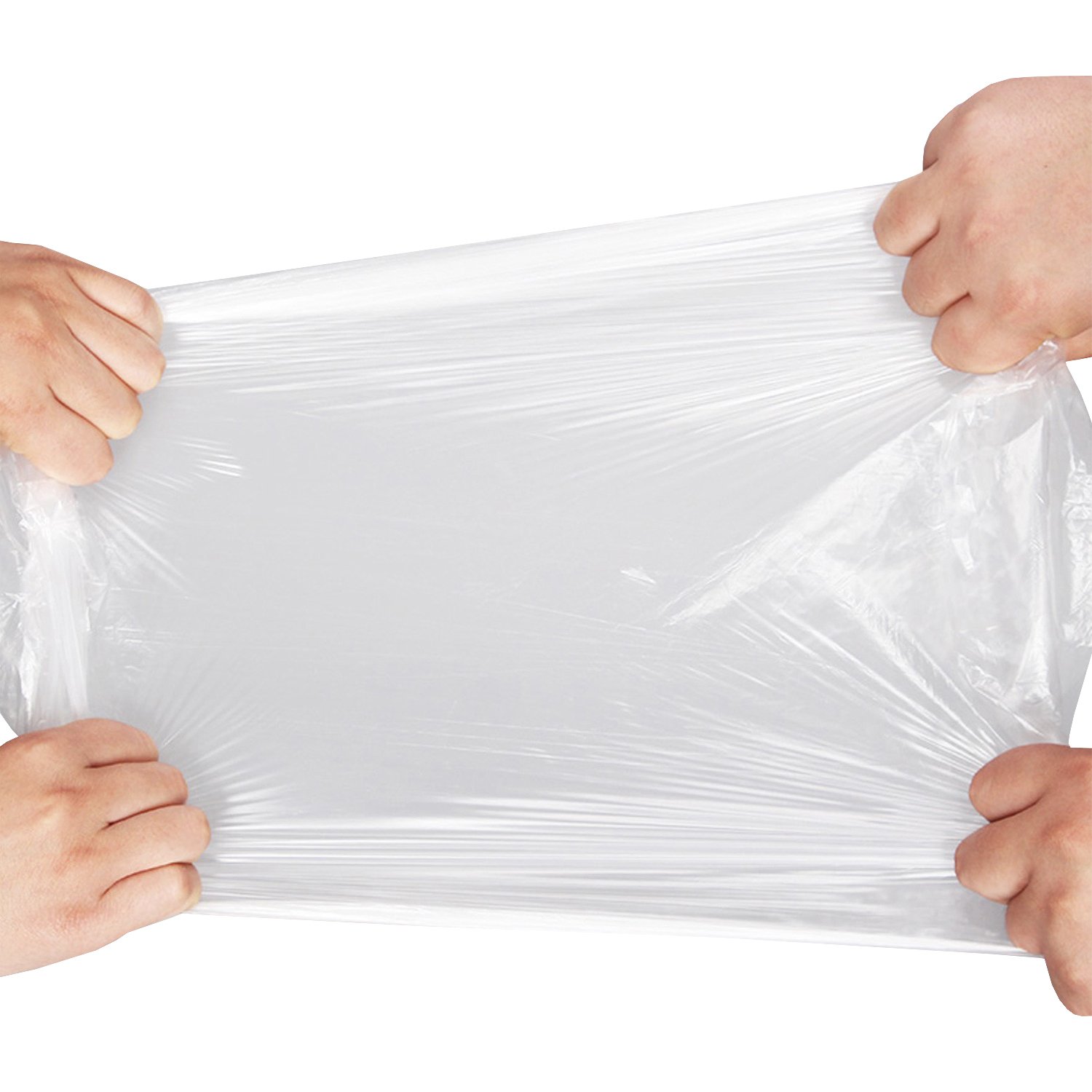 4 Gallon Medium Trash Bags - 150 Count (3 Rolls) - Clear White Heavy Duty Garbage Bags for Kitchen, Bathroom, Office & Outdoor Use