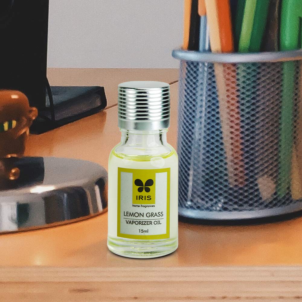 IRIS Lemongrass Fragrance Oil - 15ml Aromatherapy Vaporizer for Home, Toxin-Free Mood Enhancer | Made in India | Perfect for Relaxation, Stress Relief & Creating a Calming Atmosphere