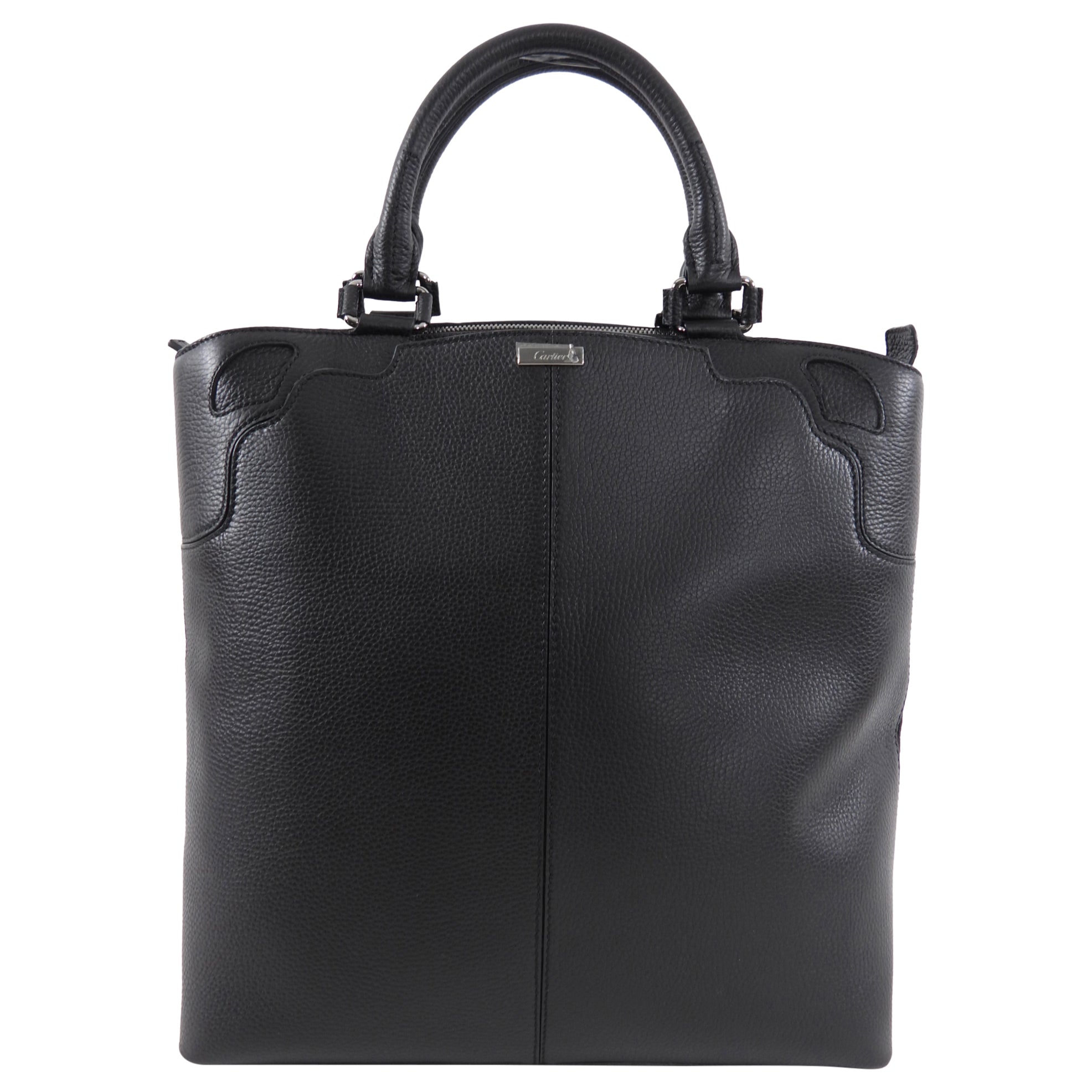 Vintage Cartier Espresso Brown Leather Work Tote Bag for Women - Professional Office Handbag, Business Briefcase & Travel Carryall - Perfect for Work, Commuting & Weekend Getaways