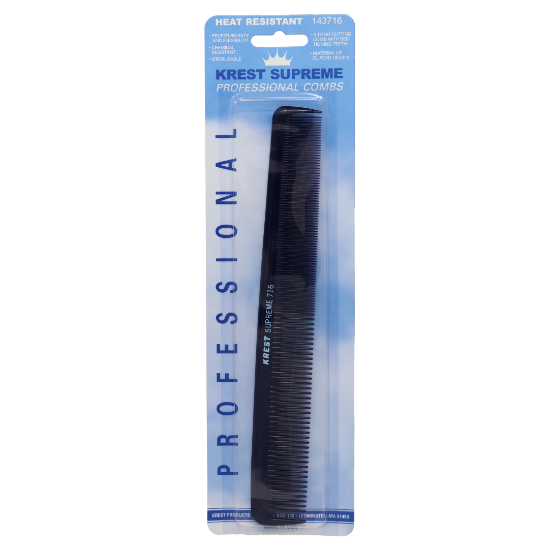 Krest Combs 8.5 Inch Supreme Professional Hair Cutting Comb - Extra Long Styling & Sectioning Tool for Barbers & Stylists (1 Piece) - Perfect for Salon, Home Haircuts & Hairstyling