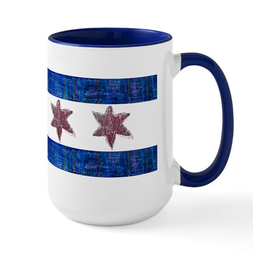White/Navy Inside - Chicago Large Mug