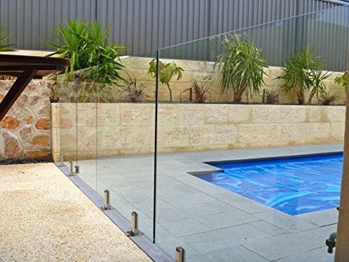 Frameless Glass Pool Fence Hinge - Aluminum Spigot Clamp for DIY Swimming Pool Balustrade (2-Pack) - Perfect for Modern Backyard, Patio & Deck Safety Railings
