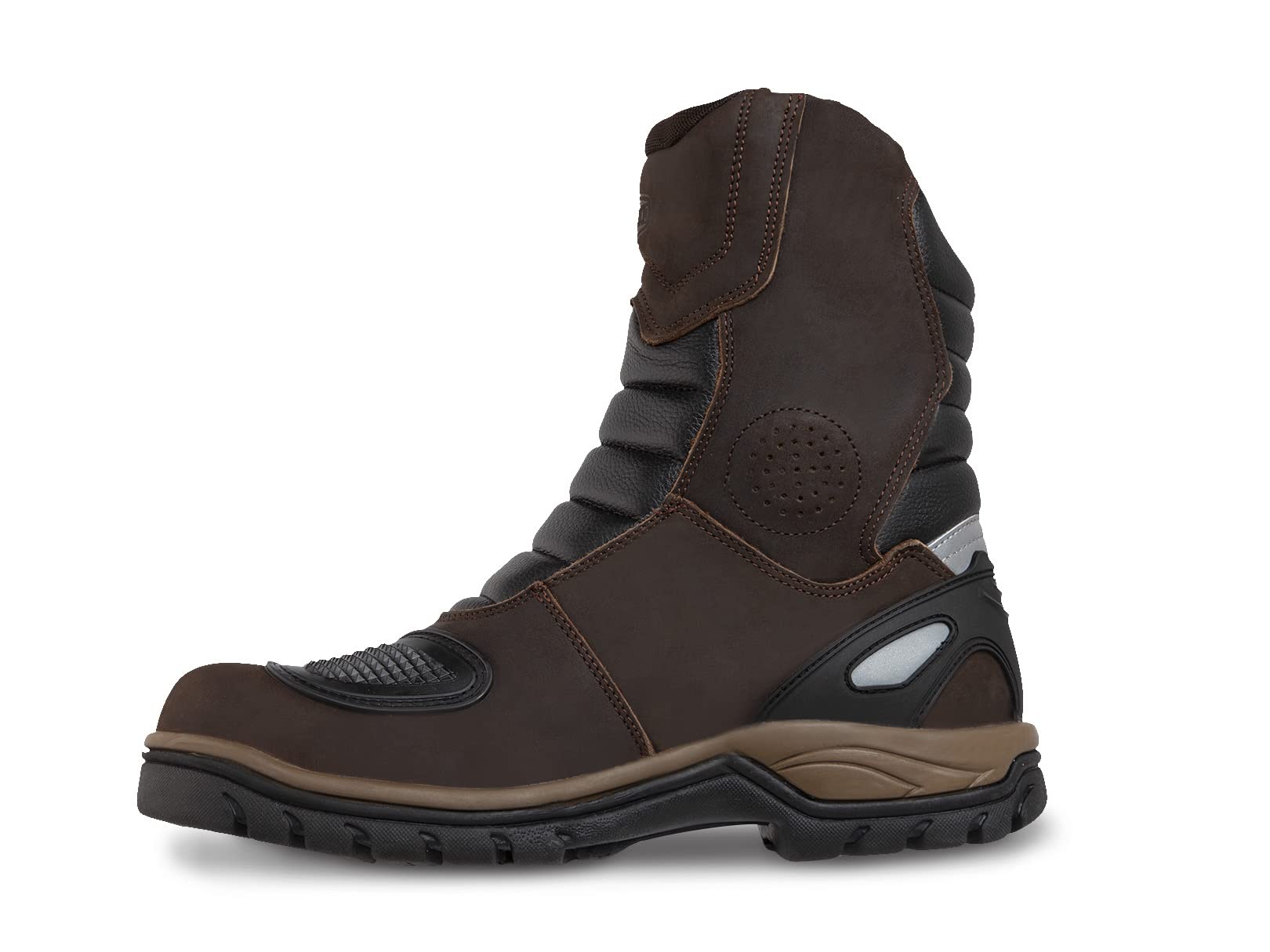 WORKLAND 77418 Men's Motorcycle Boots - Genuine Leather Riding Boots with Ankle Protection, Slip-Resistant Rubber Sole & Reflective Strips - Durable Motorcycle Shoes for Men (Also Known as Botas para Motocicleta Hombre) - Perfect for Long-Distance Riding, Commuting & Adventure Motorcycling