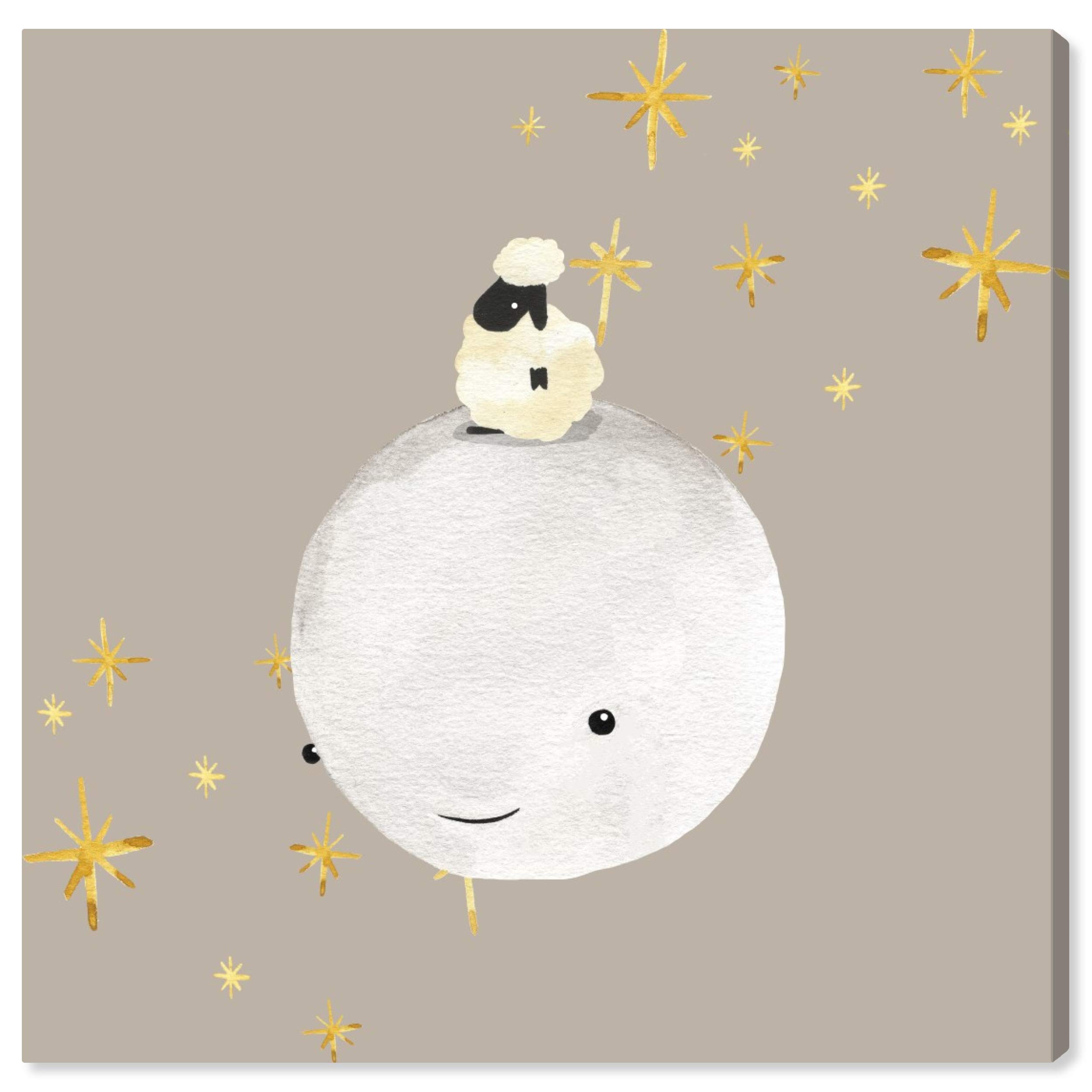 Sheep and Moon Best Friends Wall Art Canvas Print - 20