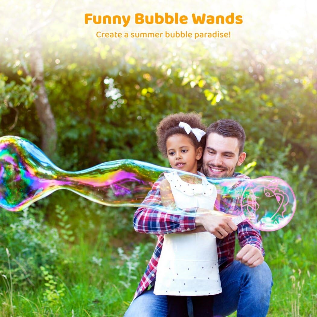 Bangcool Bubble Wands Set - 17 Piece Bubble Making Kit for Kids & Adults with Dinosaur & Shark Wands, Bubble Trays - Perfect for Birthday Parties, Outdoor Play, Summer Activities & Family Fun