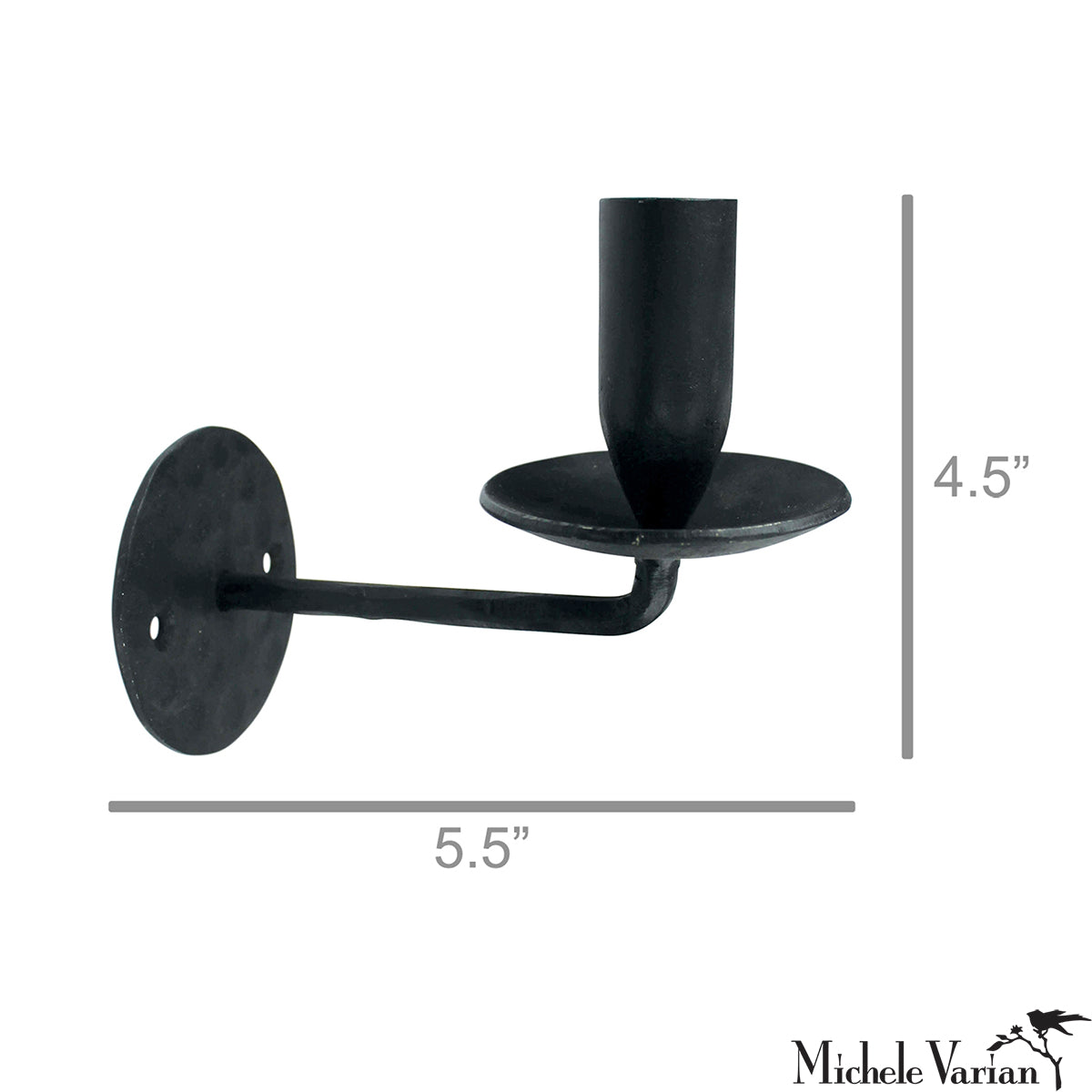 Black Ascot Taper Candle Holder Wall Sconce - Elegant Home Decor for Dining Room, Bedroom & Wedding Decorations