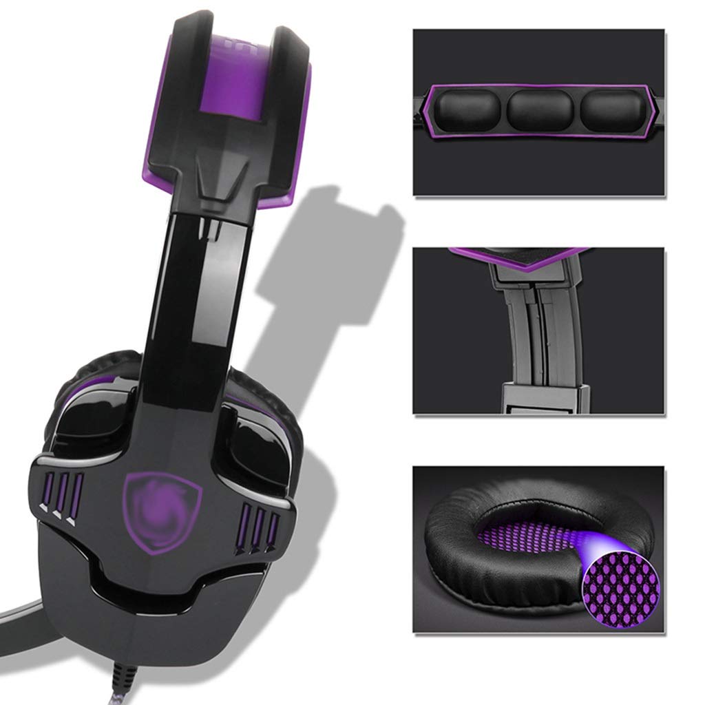 Best 3.5mm Gaming Headset with Mic for PC, PS4, Xbox One, Nintendo Switch, Laptop & Mac - Over-Ear Headphones with Flexible Microphone, Volume Control & Sweat-Resistant Design - Perfect for Online Gaming, Streaming & Esports