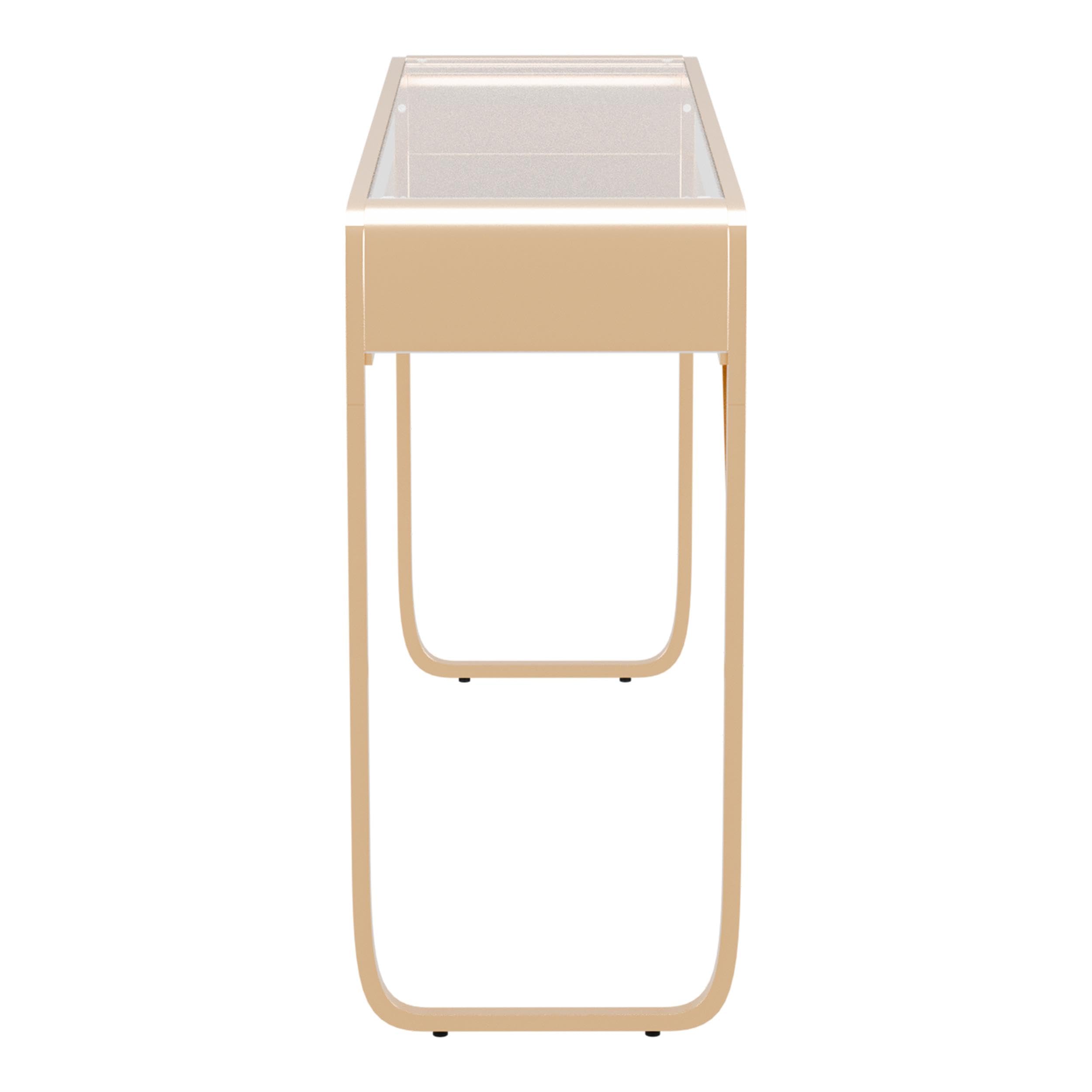 Modern Gold Glass Top Console Table - Stylish Contemporary Entryway Sofa Table for Living Room, Hallway & Foyer - Furniture of America Mexller Collection