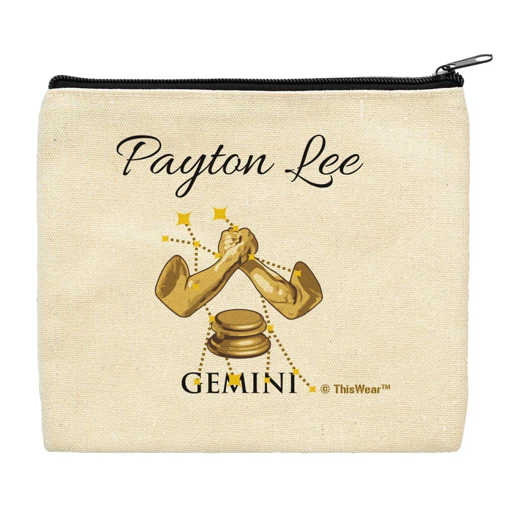 Personalized Gemini Zodiac Makeup Bag - Custom Astrology Gift for Women, Perfect for Travel & Daily Cosmetics Storage