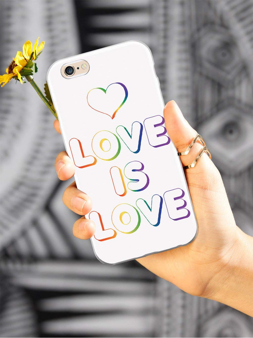 Inspired Cases - Premium 3D Textured Protective Phone Case for Apple iPhone 7 Plus | LGBT Pride Design 'Love is Love' | Shockproof & Slim Fit | Perfect for Daily Use, Travel & LGBTQ+ Events