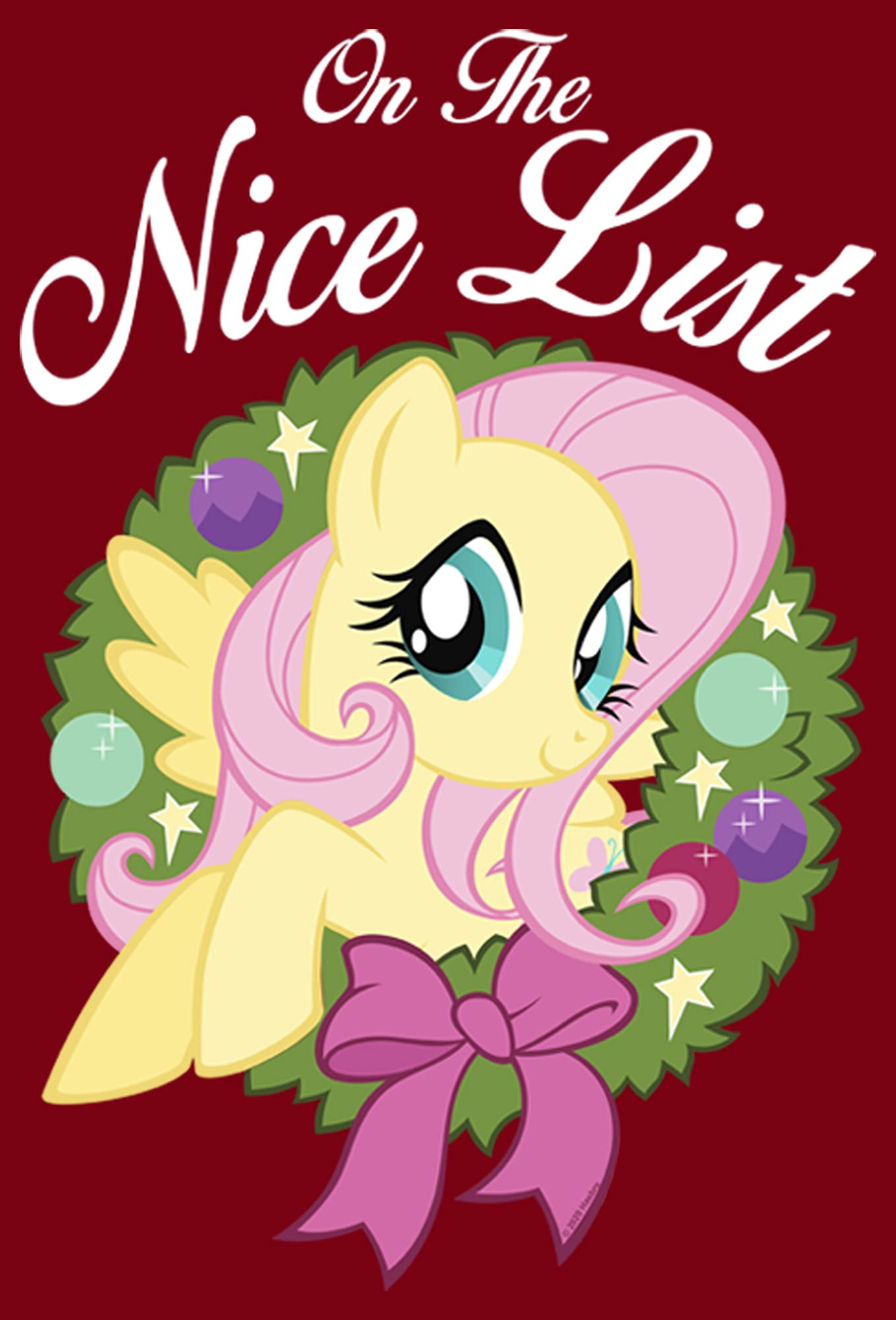Men's My Little Pony Christmas Fluttershy Nice List Graphic T-Shirt - Funny Holiday Gift for Fans, Casual Wear & Christmas Party Outfit