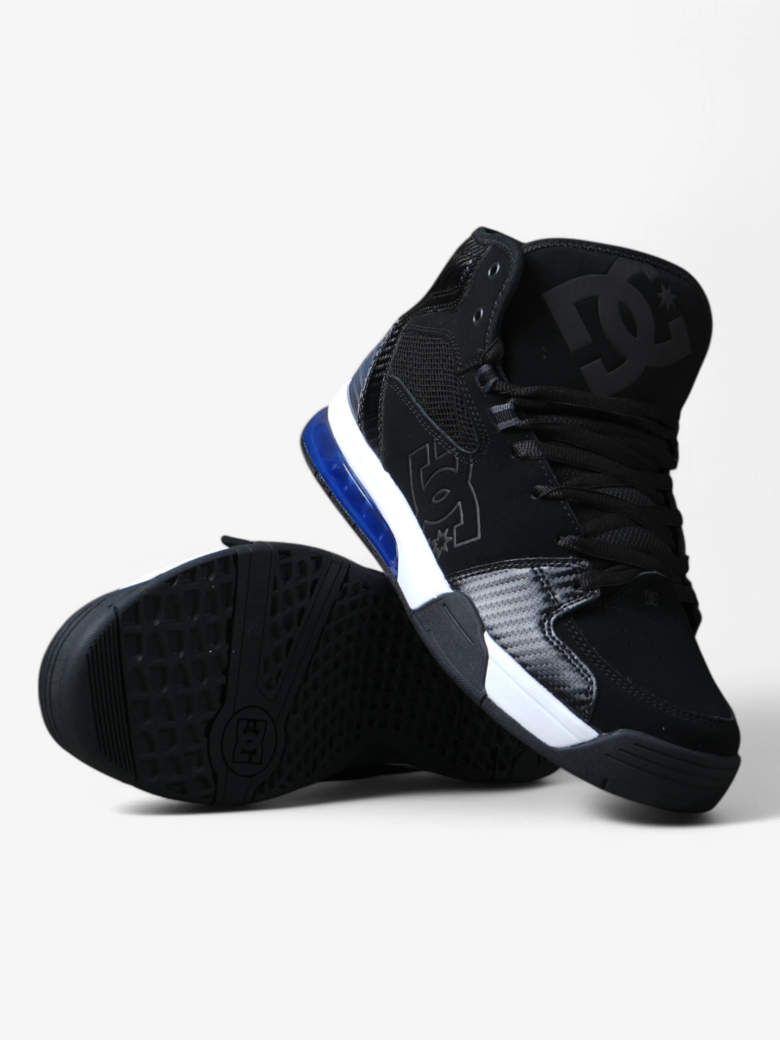 DC Versatile Hi Skate Shoes for Men - Black & Blue Sneakers for Casual Wear, Street Style & Skateboarding