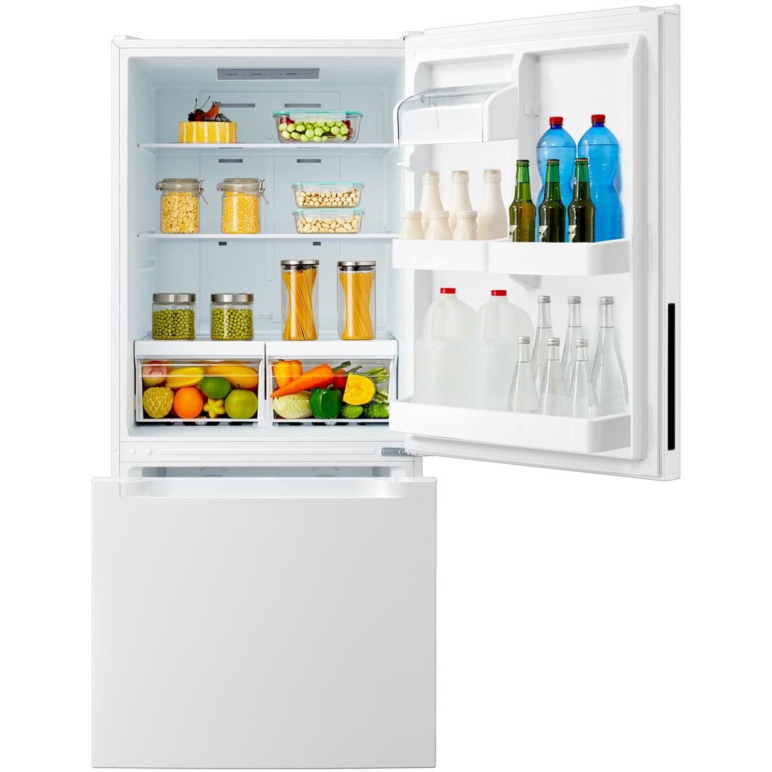 AVIVA 18.7 cu. ft. Freestanding Bottom Freezer Refrigerator with LED Lighting - Energy Efficient Stainless Steel Kitchen Appliance for Home, Office, or Restaurant Use