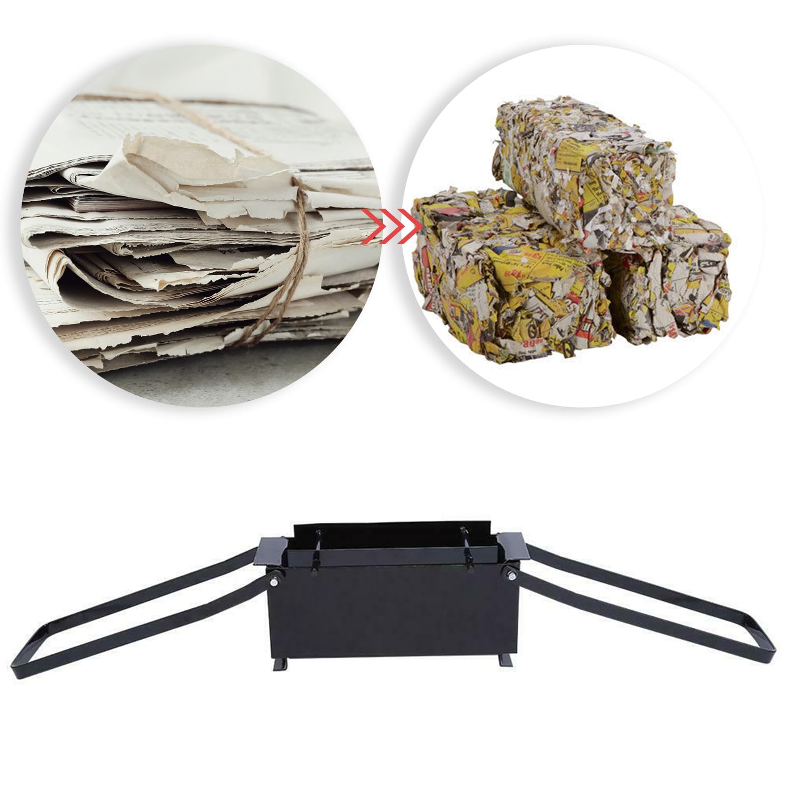 Durable Iron Paper Log Maker - Newspaper Clumping Press & Briquette Maker for DIY Paper Bricks - Efficient Heating Solution for Fire Stove & Home Use - Perfect for Camping, Fireplaces & Emergency Heating