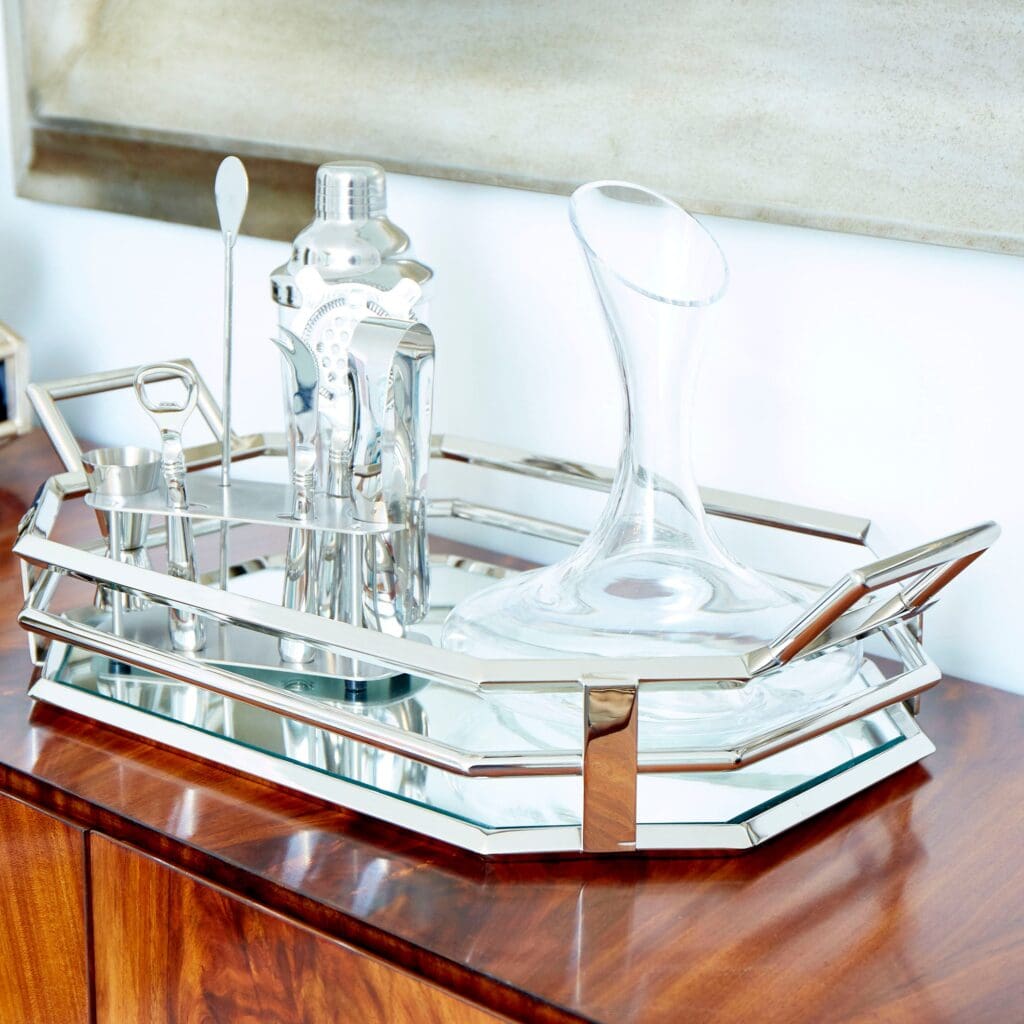 Layers of Meaning Stainless Steel Tray by Cyan Design | Elegant Home Decor Serving Tray for Dining, Coffee Table & Gift Giving