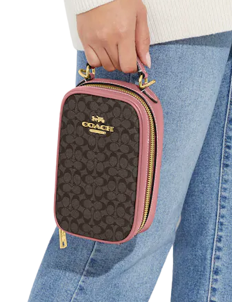 Coach Eva Phone Crossbody Bag in Colorblock Signature Canvas - Stylish & Compact for Everyday Use, Travel, and On-the-Go Essentials