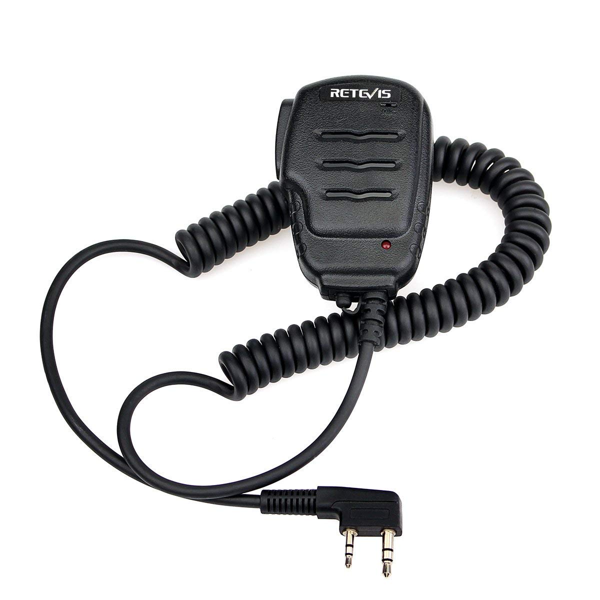 Retevis RS111 2-Pin Speaker Microphone for Walkie Talkies - Compatible with Retevis RT24, RT27, RT22, RT3S, RT5, RT5R, RT28, Baofeng UV-5R, BF-888S, Kenwood, Wouxun, TYT Radios (1 Pack) - Ideal for Outdoor Adventures, Construction Sites & Emergency Communication