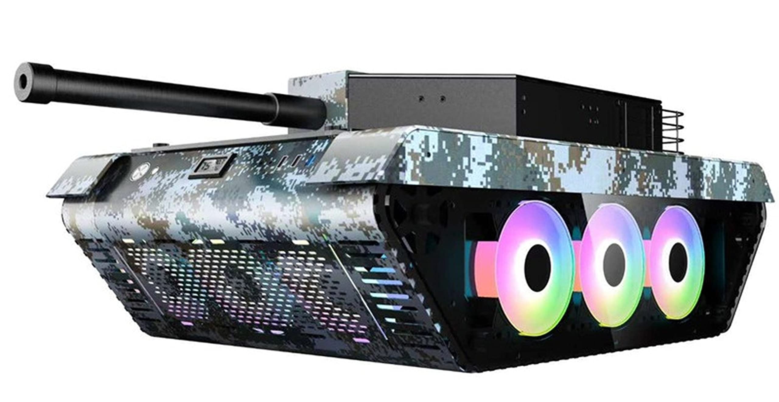 ATX Gaming PC Case - Mini Tank Design Computer Case with E-ATX Motherboard Support | Perfect Gift for Kids & Gamers | Ideal for Home Gaming Setup & Office Workstation