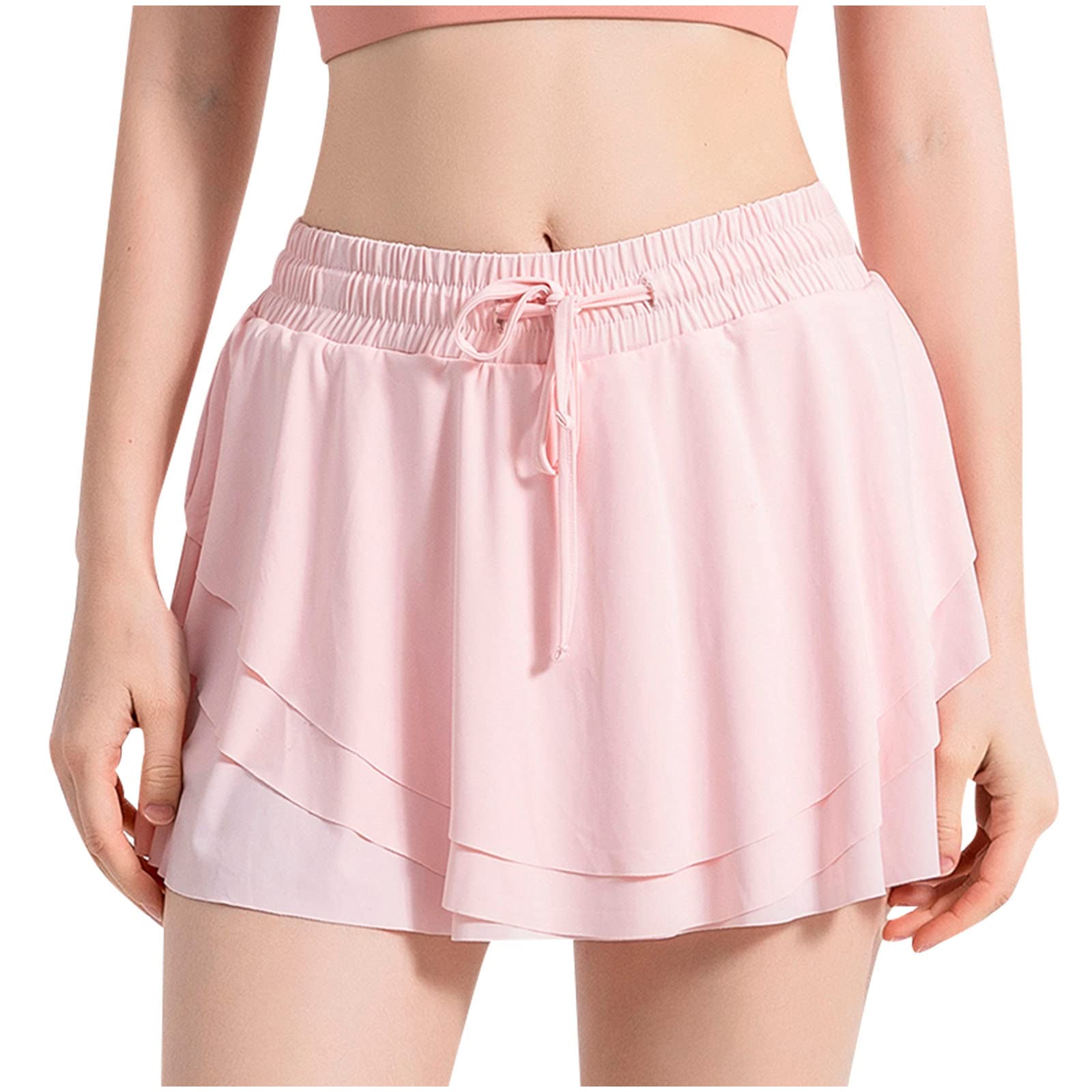 YZHM Women's Pleated Tennis Skirt - High Waisted Ruffle Mini Skirt with Built-in Shorts for Running, Workout & Tennis | Perfect for Gym, Yoga & Casual Wear