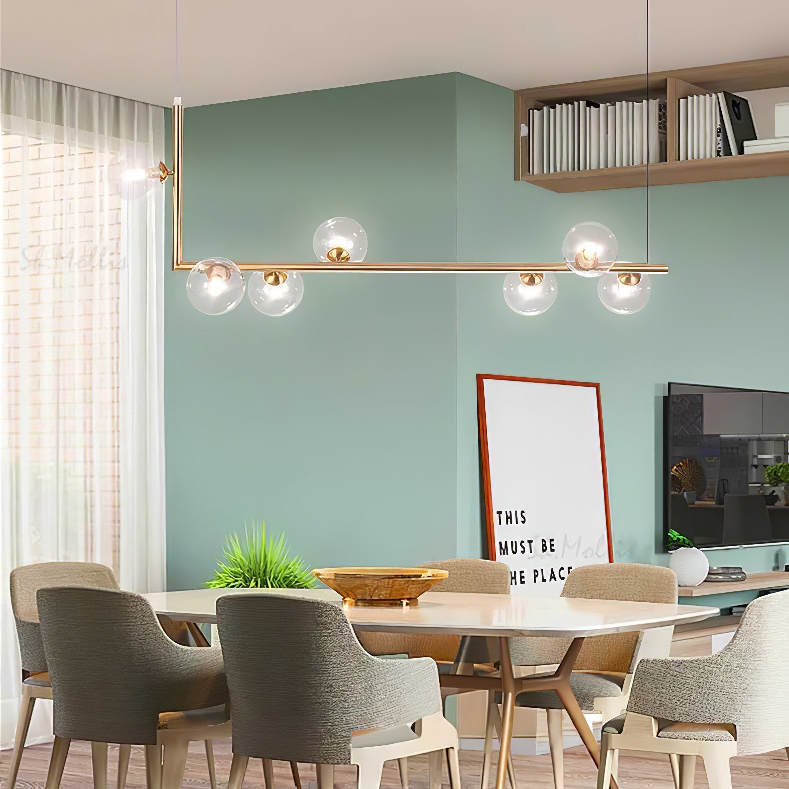 Modern Air 73 Glass Pendant Light - Elegant Hanging Chandelier for Kitchen Island, Dining Room & Bedroom Lighting - Energy Efficient LED Compatible