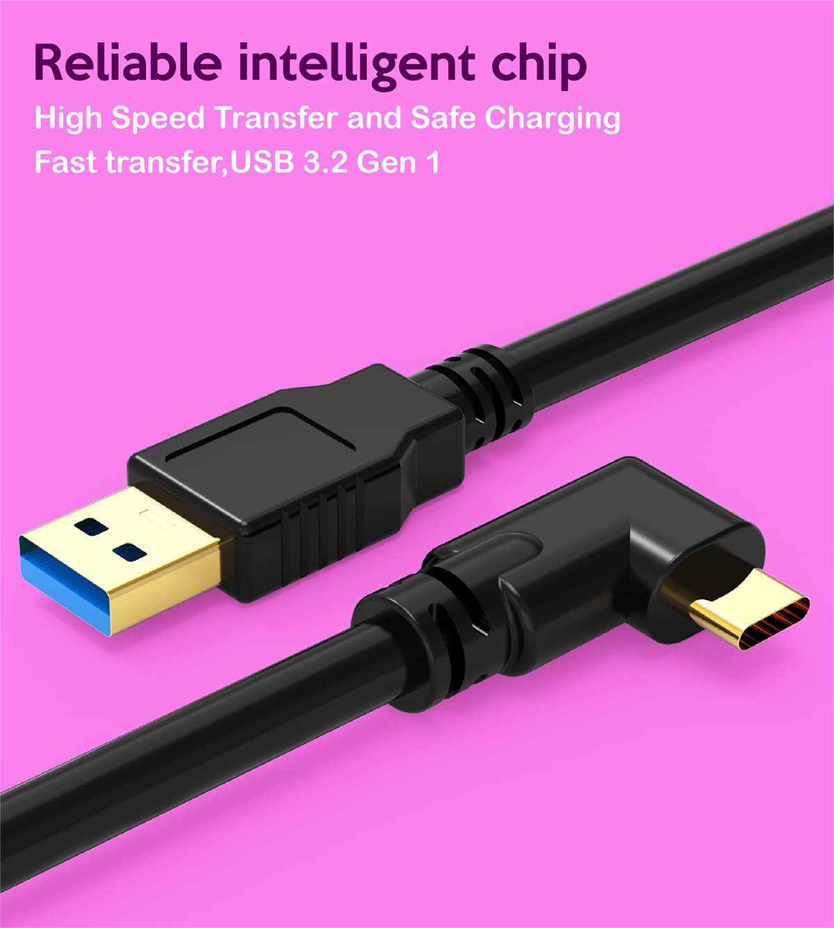 Oculus Quest 2 Link Cable - 10FT USB 3.0 to USB C High-Speed Charging & Data Transfer Cable for VR Headset, Steam VR, PC Connection - Perfect for Gaming, Streaming & Virtual Reality Experiences