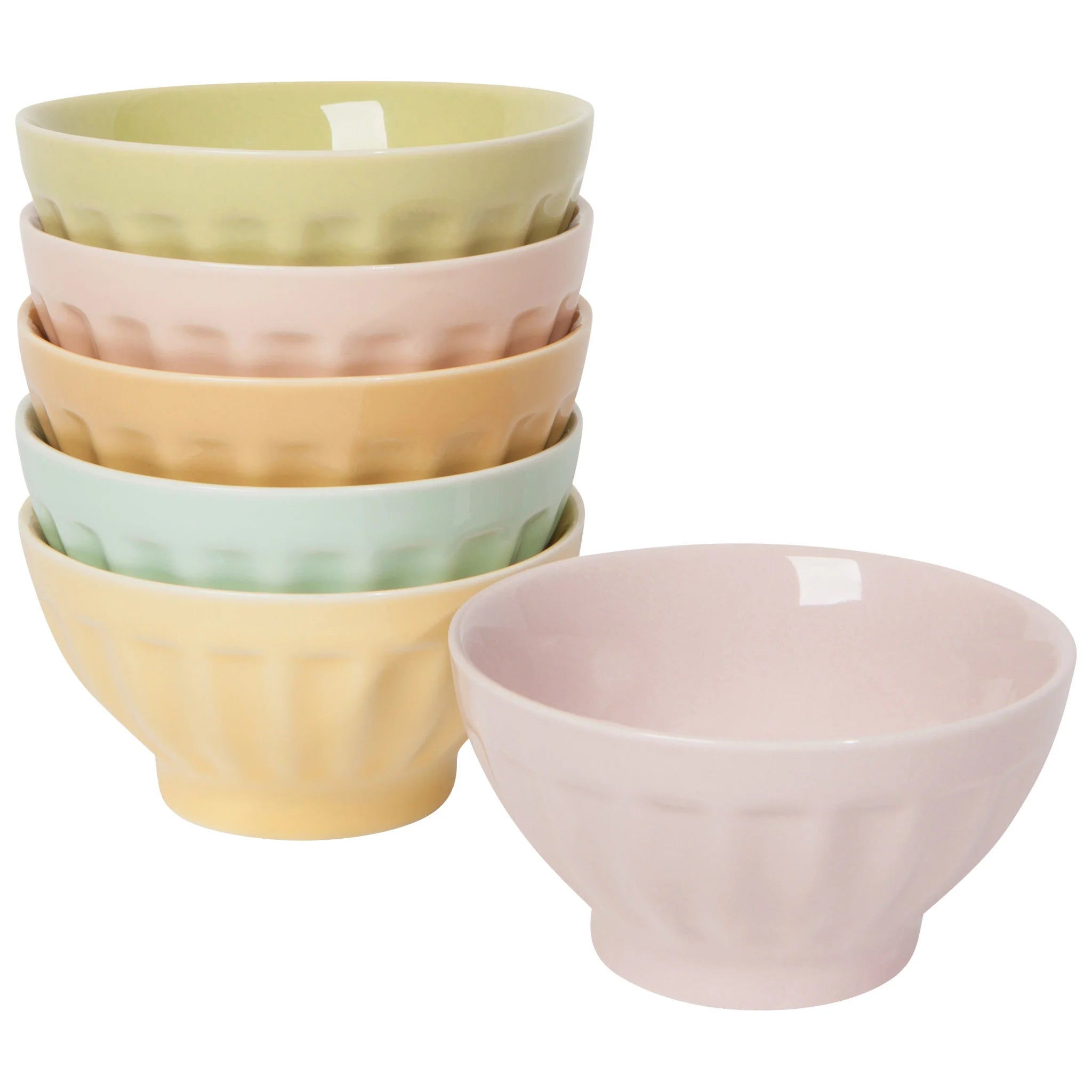 Now Designs Flora Sundae Bar Pinch Bowls - Set of 6 Small Decorative Serving Bowls for Ice Cream, Desserts, Snacks & Party Decor - Perfect for Sundae Bars, Candy Buffets & Entertaining Guests